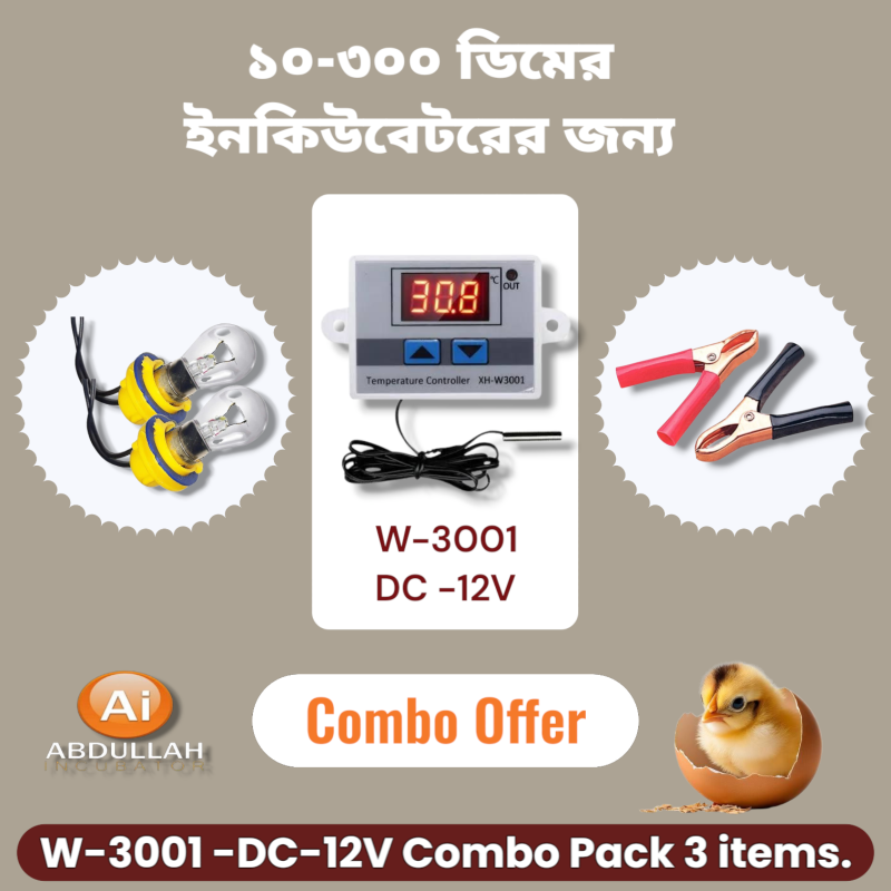 W3001 DC 12V Controller DC 12v Car Bulb With DC Holder Battery Terminal Clip Combo Pack 3 items