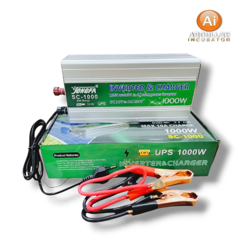 1000W IPS Inverter with Battery Charger & Solar System - 12V to AC 220V - 4 in 1 Inverter & Charger - Perfect Home Power Solution for to run lights, fans, TV, Computer etc (Real Output Max 600w)