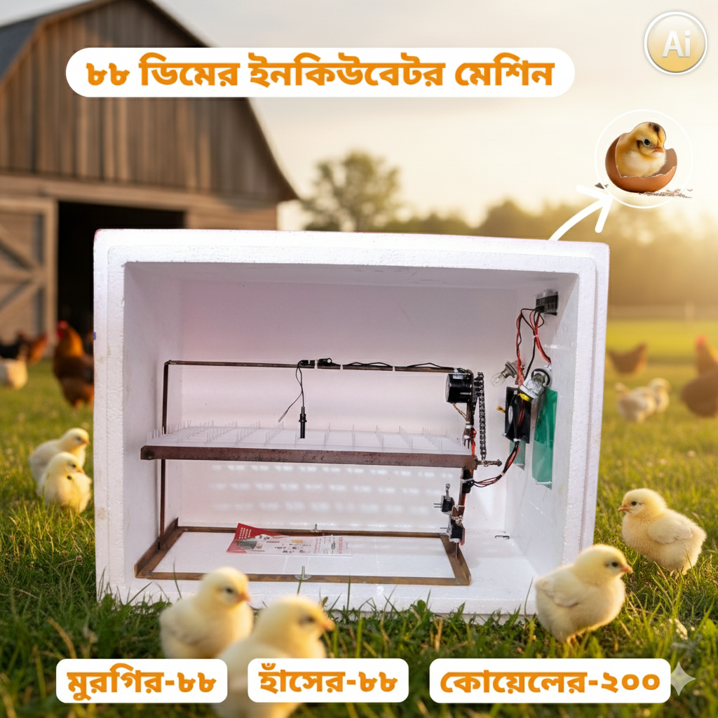 ৮৮ ডিমের ইনকিউবেটর মেশিন – 88 Egg Hatching Incubator Machine