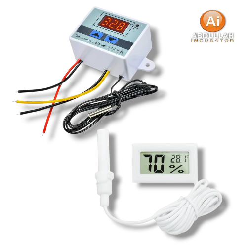 2 Combo Pack W-3001 AC-220V Digital Temperature Controller and Humidity Meter Hydrometer Digital