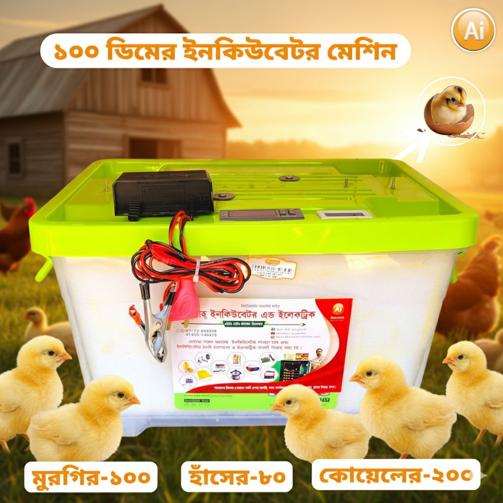১০০ ডিমের ইনকিউবেটর মেশিন – 100 Egg Hatching Incubator Machine